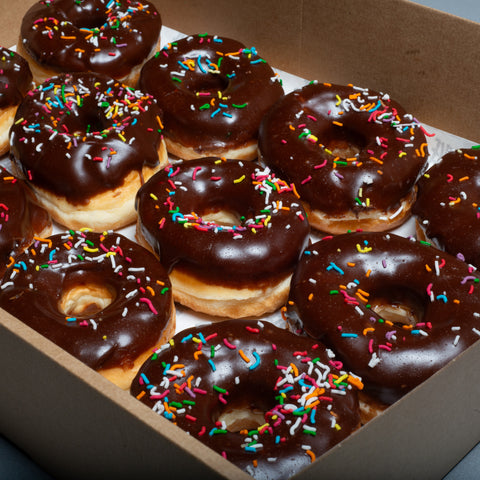 Chocolate Glazed Ring Doughnuts Platter